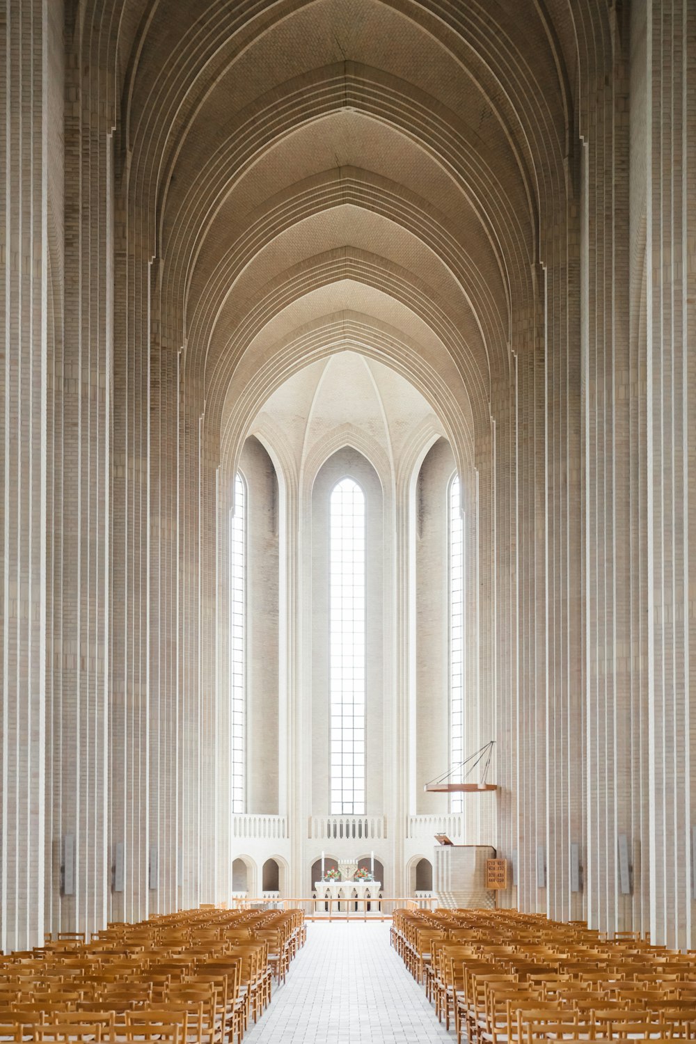 Stained glass windows in church
